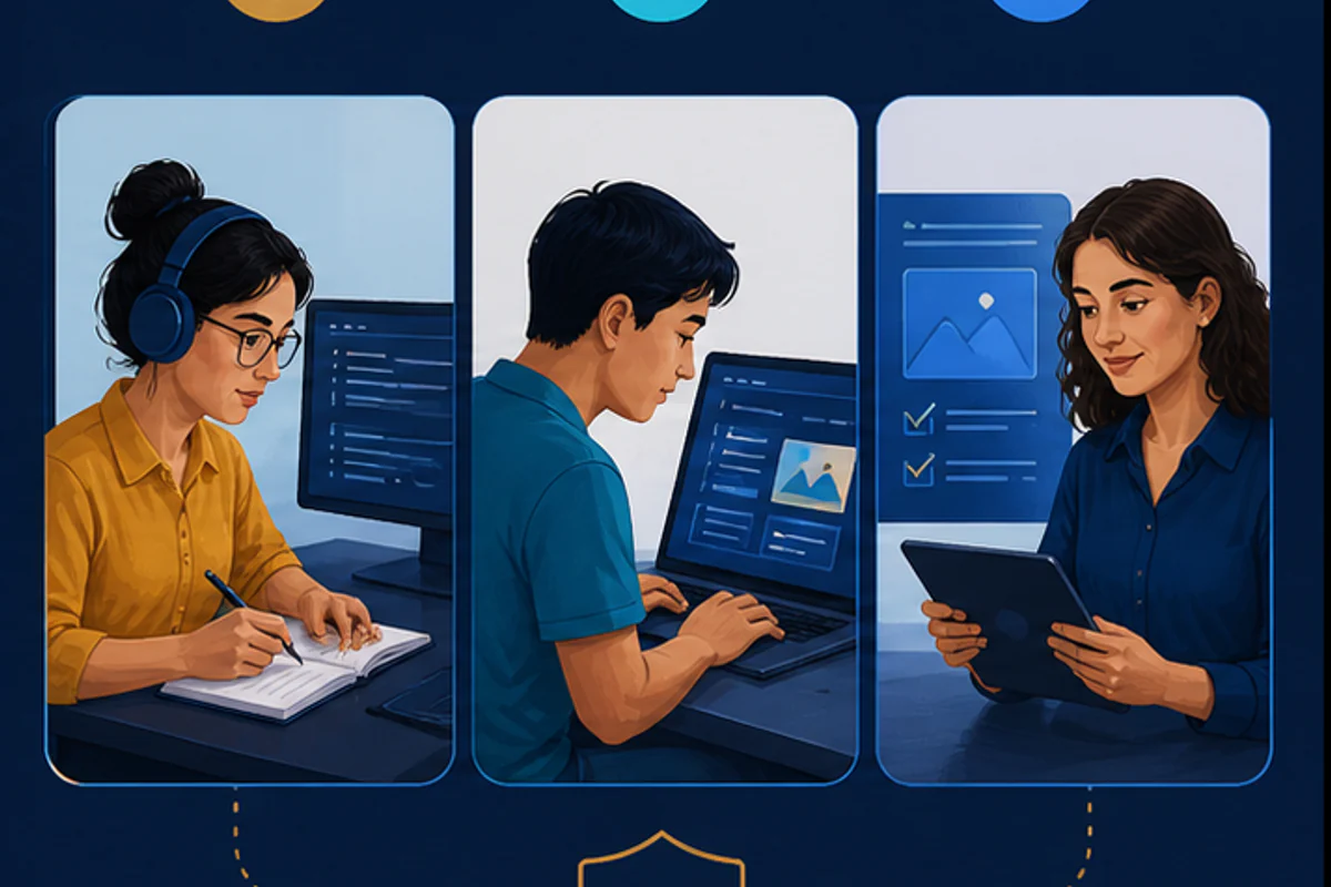 Digital portfolio project with progressive practice and review